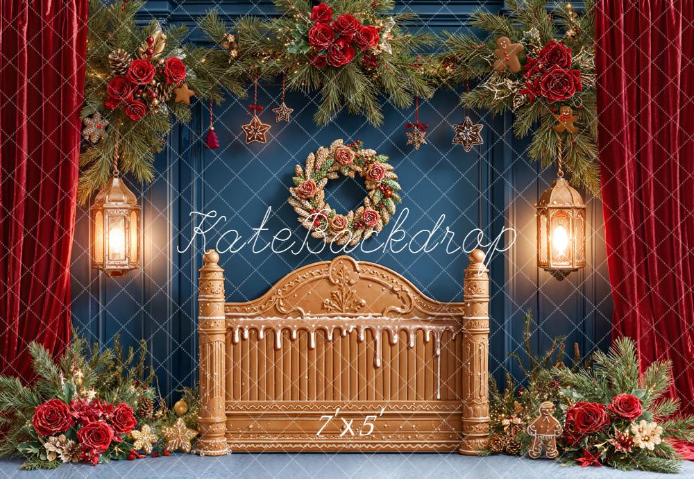 Kate Christmas Gingerbread Headboard Garland Backdrop Designed by Emetselch