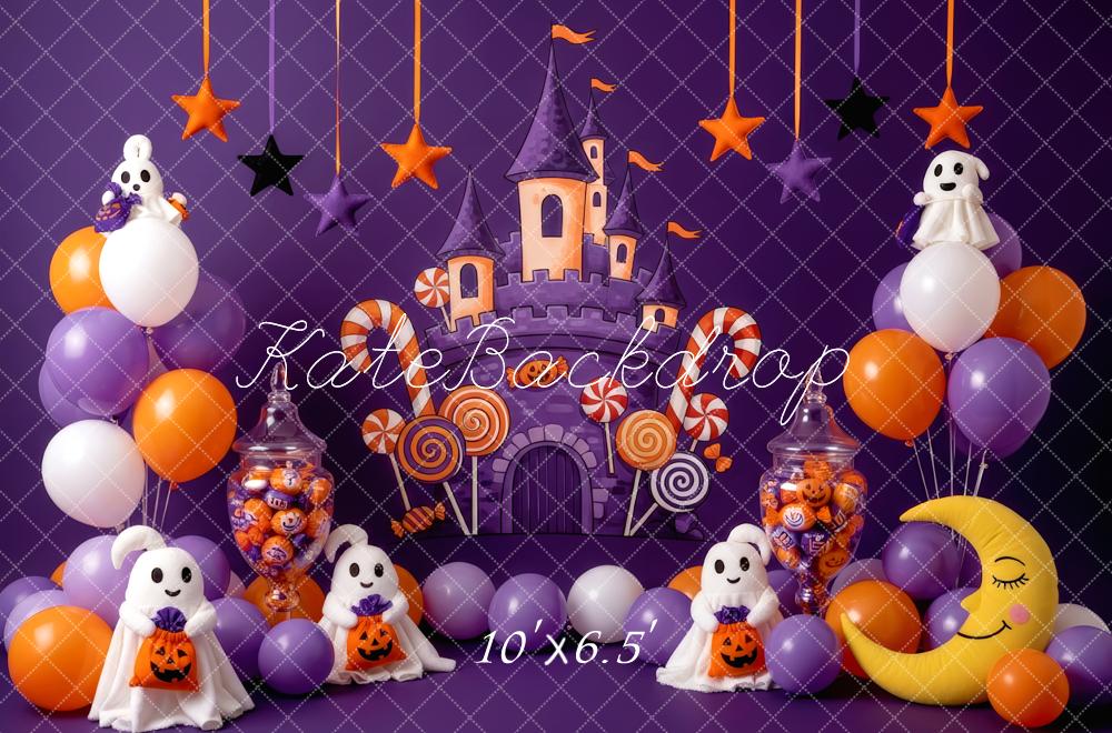 Kate Halloween Castle Candy Ghosts Balloons Backdrop Designed by Patty Robert