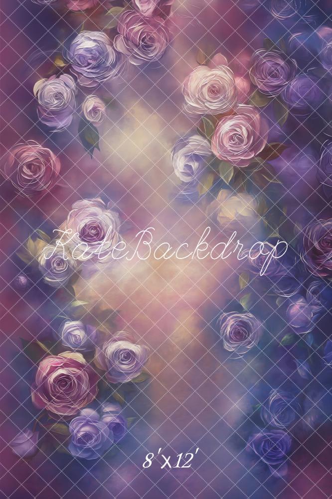 Kate Purple Rose Floral Backdrop Designed by Emetselch -UK