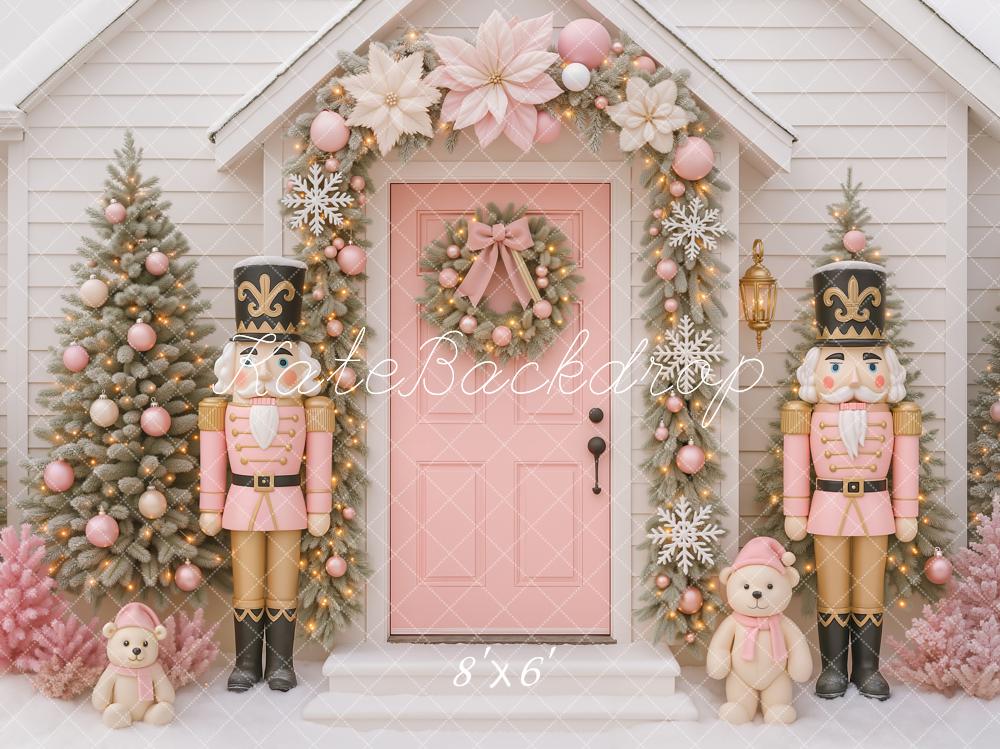 Kate Christmas Nutcracker Pink Door Trees Backdrop Designed by Ashley Paul -UK