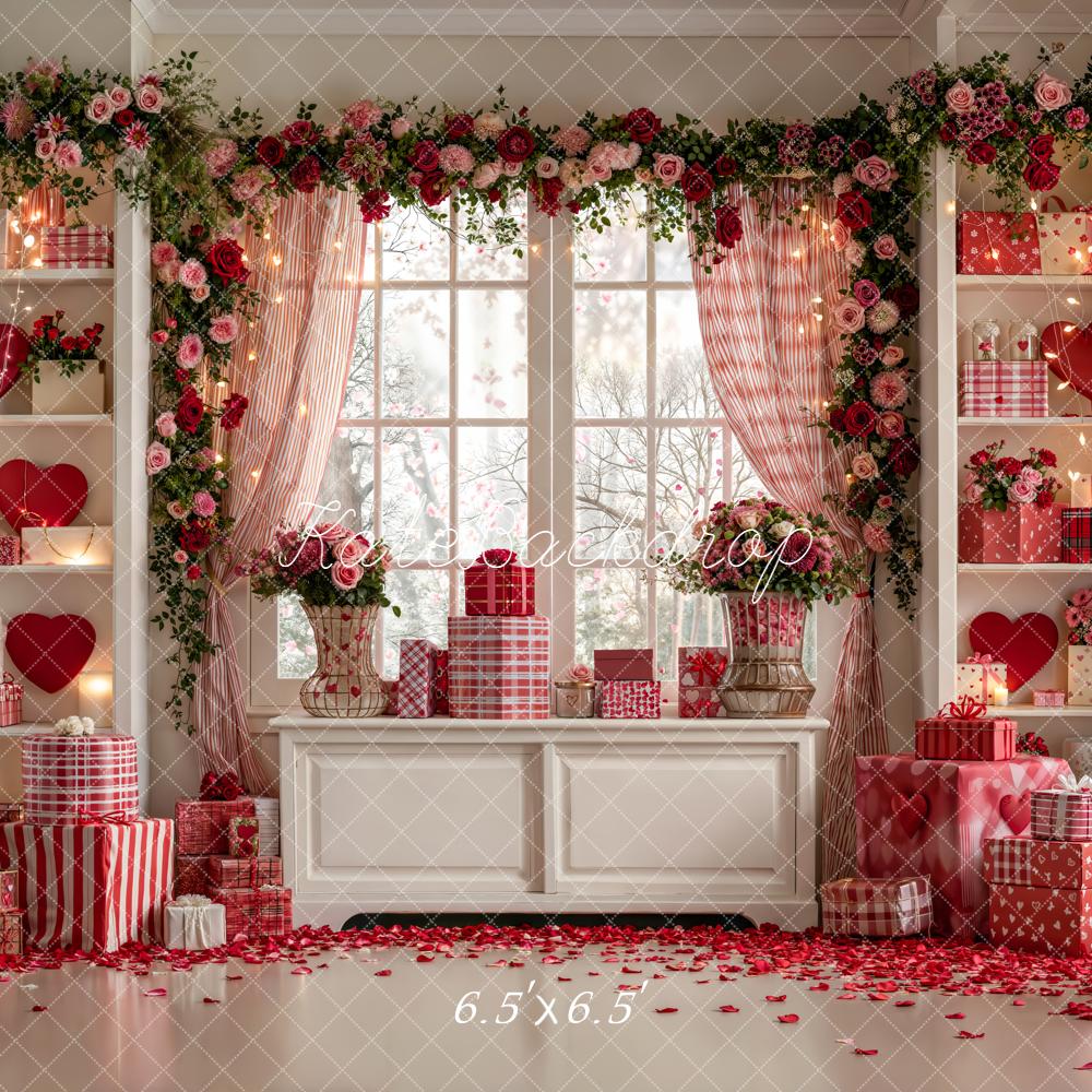 Kate Valentines Heart Shelves Gift Rose Backdrop Designed by Emetselch