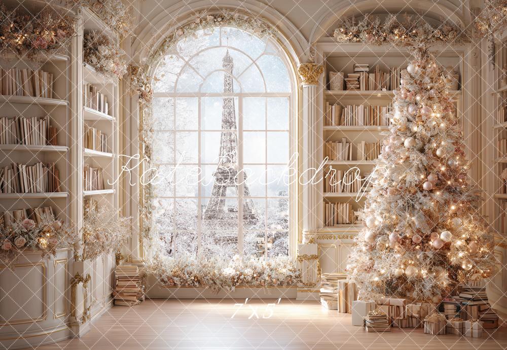 Kate Christmas Tree Bookshelves Window Backdrop Designed by Ashley Paul