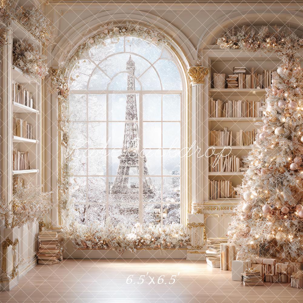Kate Christmas Tree Bookshelves Window Backdrop Designed by Ashley Paul