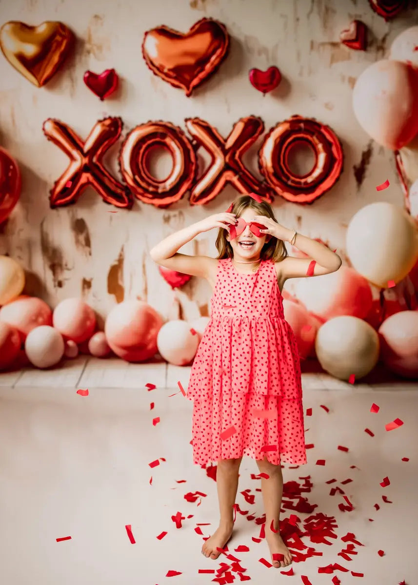 Kate Valentine's Balloons XOXO Heart Backdrop Designed by Emetselch