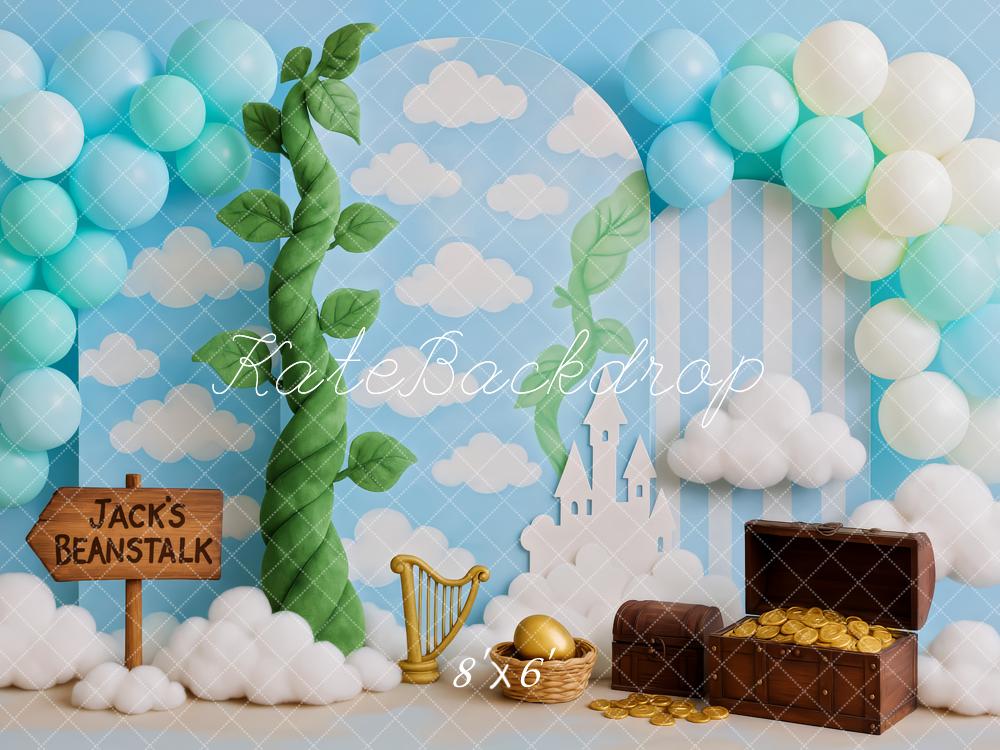 Kate Fantasy Beanstalk Treasure Clouds Backdrop Designed by Patty Robert -UK