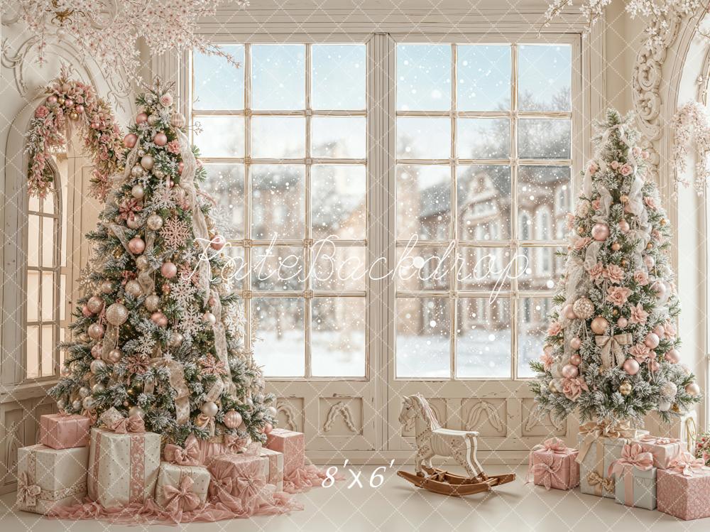 Kate Christmas Trees Window Winter Backdrop Designed by Emetselch -UK