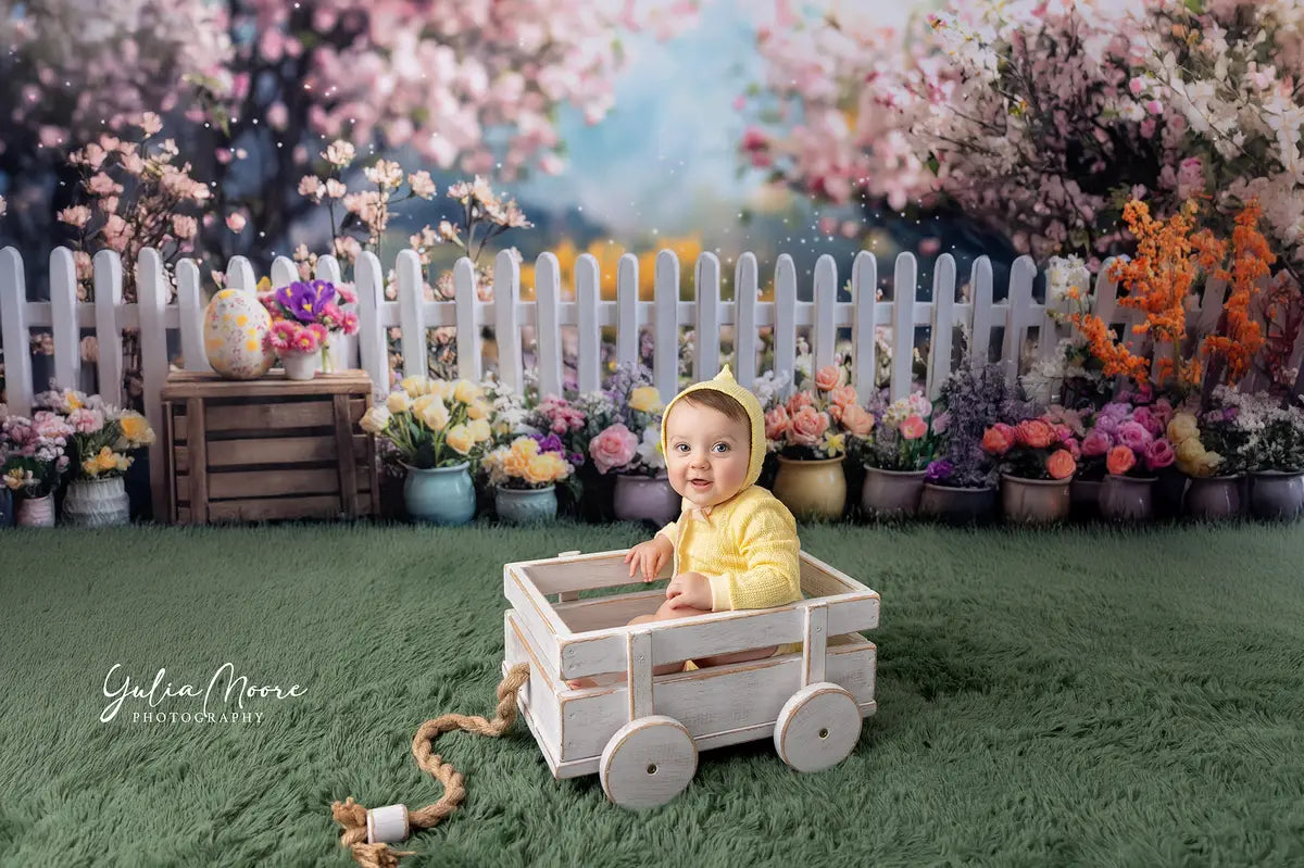 Kate Spring Floral Fence Backdrop Designed by Mini MakeBelieve