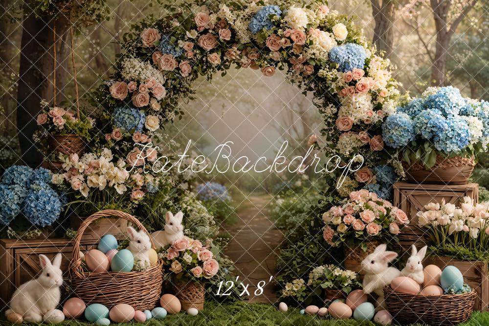 Kate Easter Bunny Flower Arch Forest Backdrop Designed by Emetselch