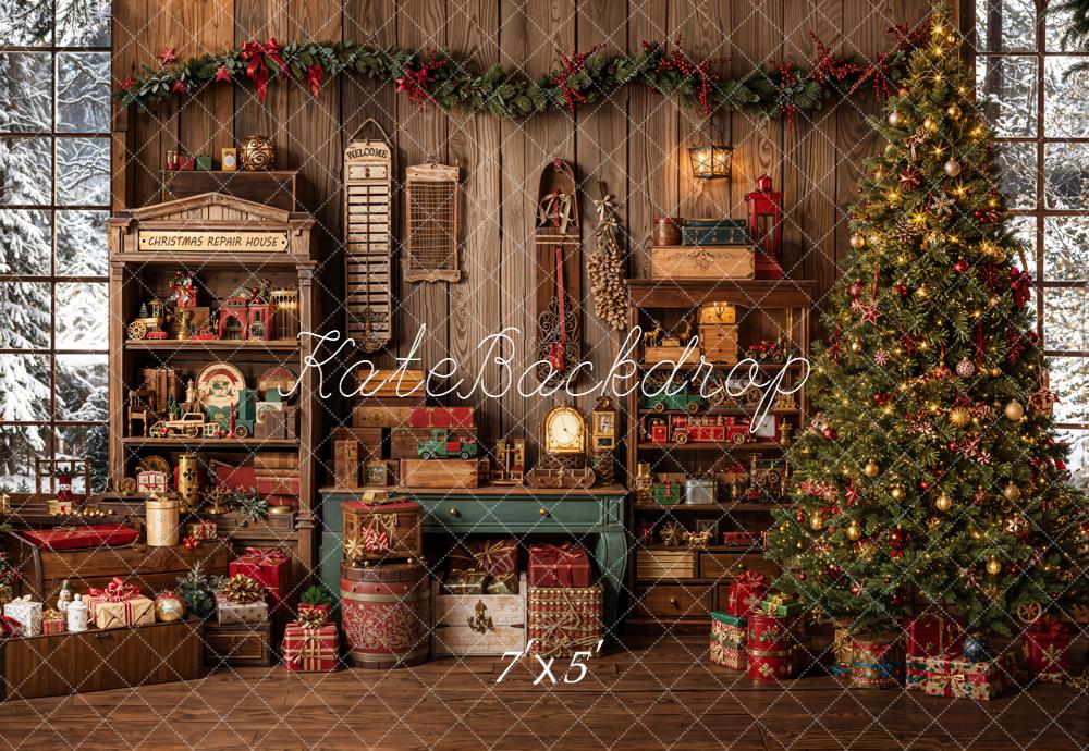 Kate Christmas Tree Toys Vintage Room Backdrop Designed by Emetselch -UK