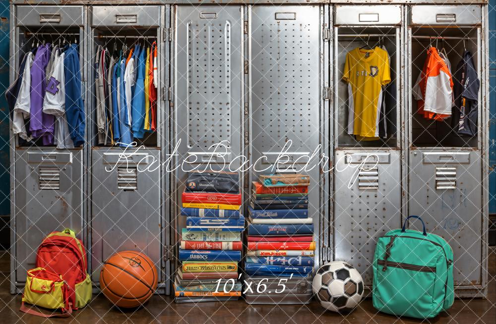 Kate Back To School Lockers Sportswear Fleece Backdrop Designed by Emetselch