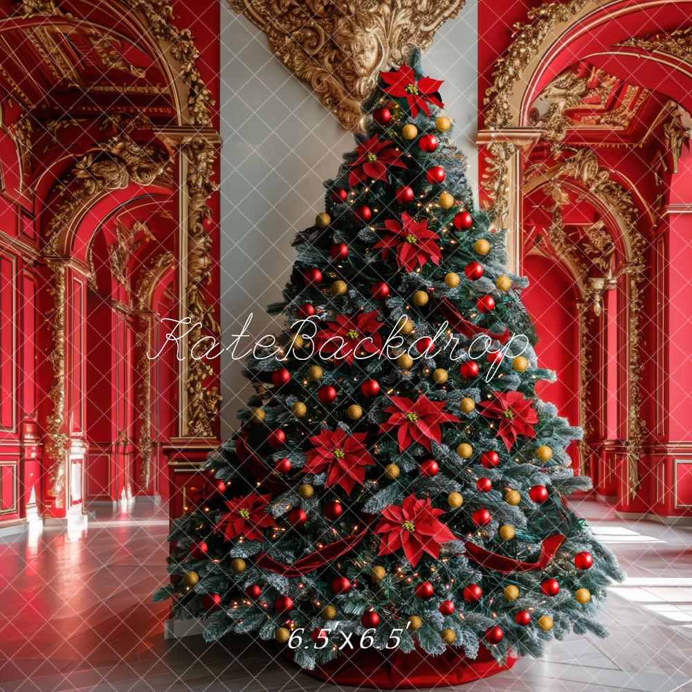 Kate Christmas Tree Red Palace Backdrop Designed by Mini MakeBelieve