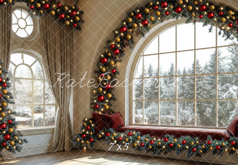 Kate Christmas Window Arch Garland Interior Backdrop Designed by Mini MakeBelieve -UK