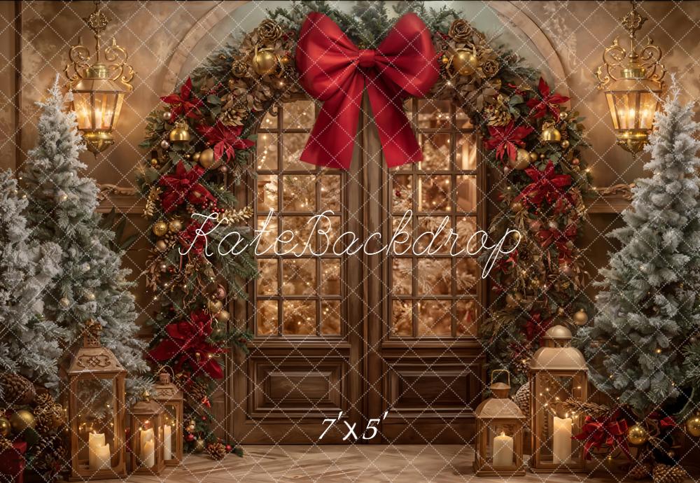 Kate Christmas Floral Arch Lantern Trees Backdrop Designed by Emetselch -UK