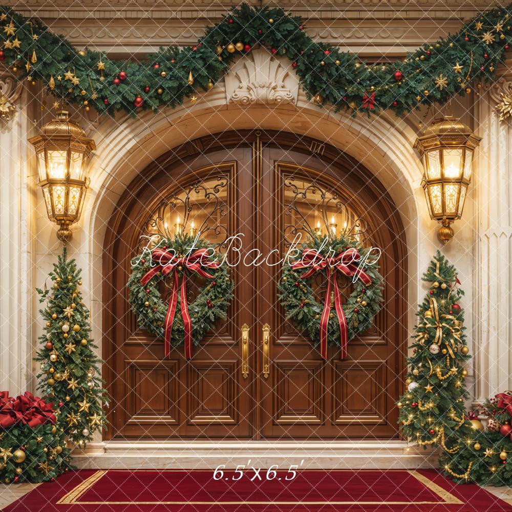 Kate Christmas Door Garland Trees Decorations Backdrop Designed by Emetselch