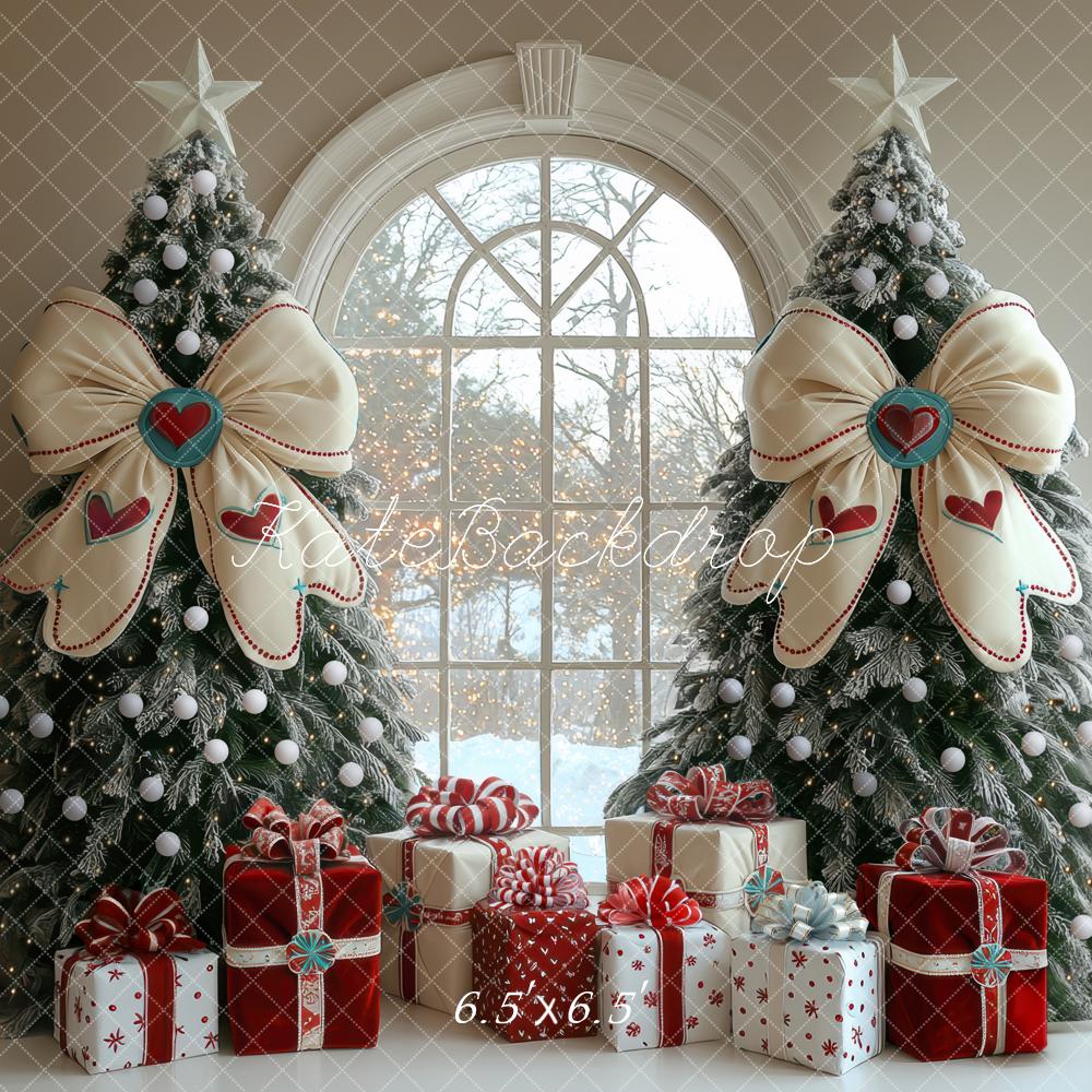 Kate Christmas Trees Bows Presents Window Backdrop Designed by Mini MakeBelieve -UK