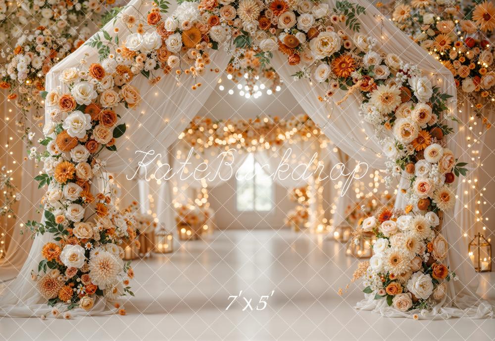 Kate Flower Arch Warm Lights Backdrop Designed by Emetselch -UK