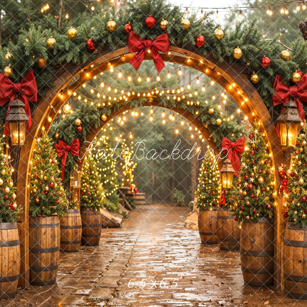 Kate Christmas Arch Garland Trees Lights Backdrop Designed by Emetselch -UK