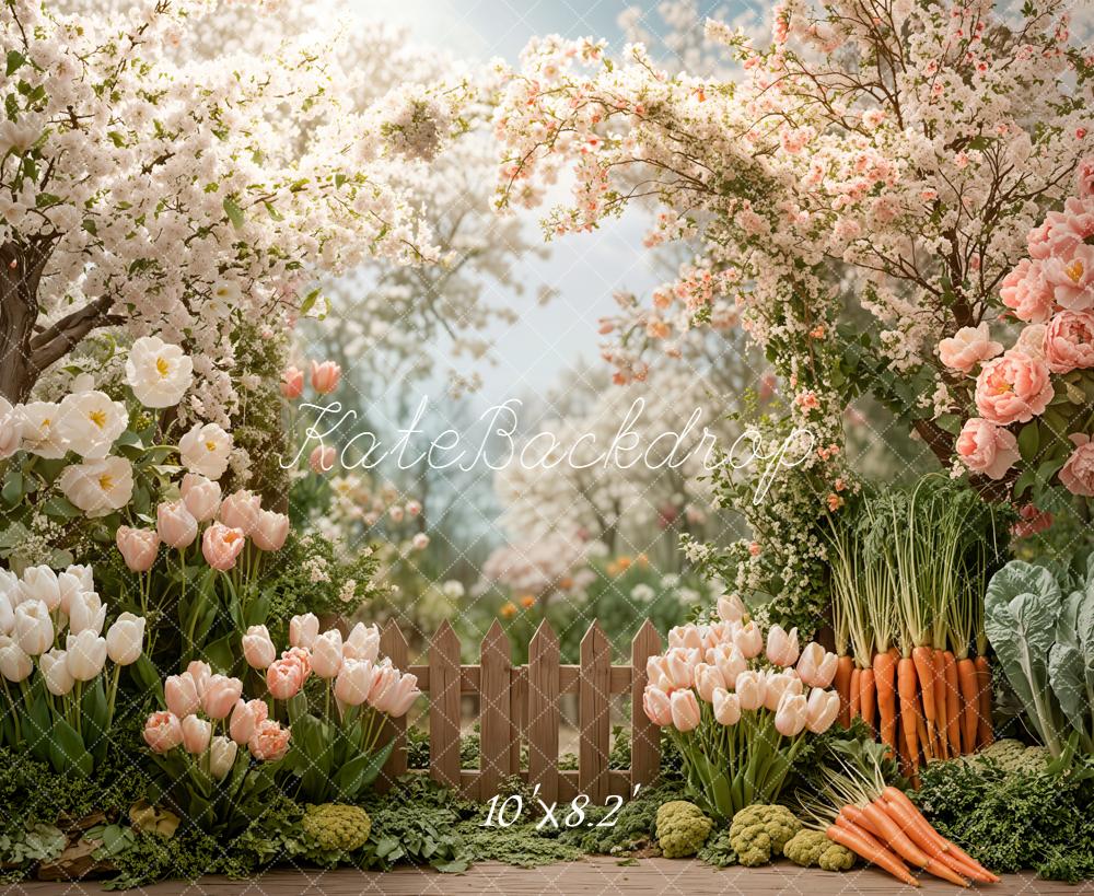 Kate Spring Flowers Garden Vegetables Backdrop Designed by Emetselch