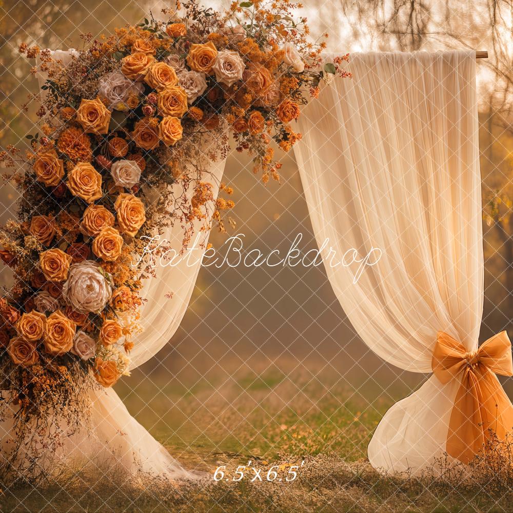 On Sale Kate Autumn Floral Arch Cream Curtains Backdrop Designed by Emetselch -UK