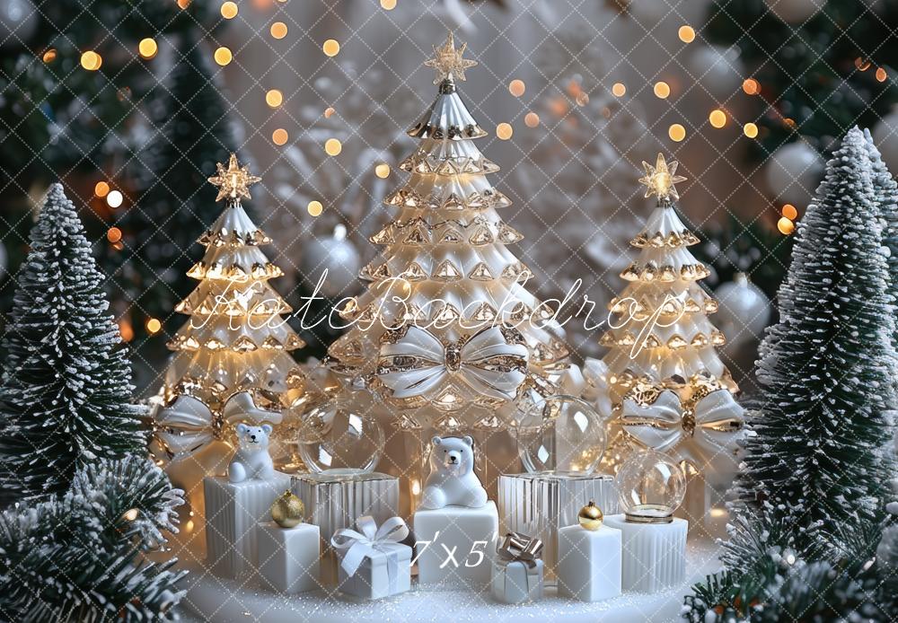 Kate Christmas Crystal Trees Snowy Gifts Backdrop Designed by Mini MakeBelieve -UK