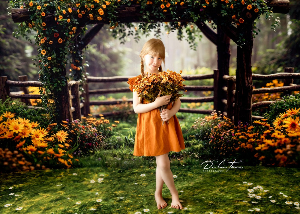 Kate Spring Flowers Fence Backdrop Designed by Chain Photography -UK