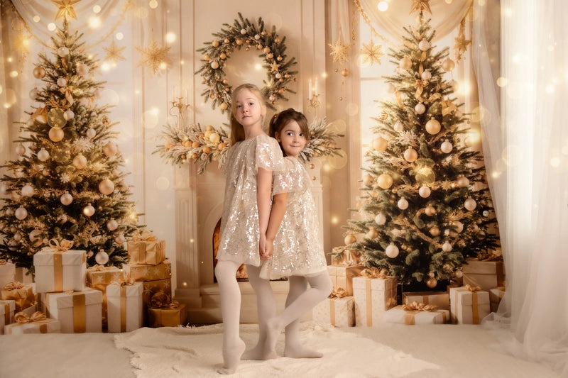 Kate Christmas Tree Fireplace Wreath Gifts Backdrop Designed by Emetselch -UK