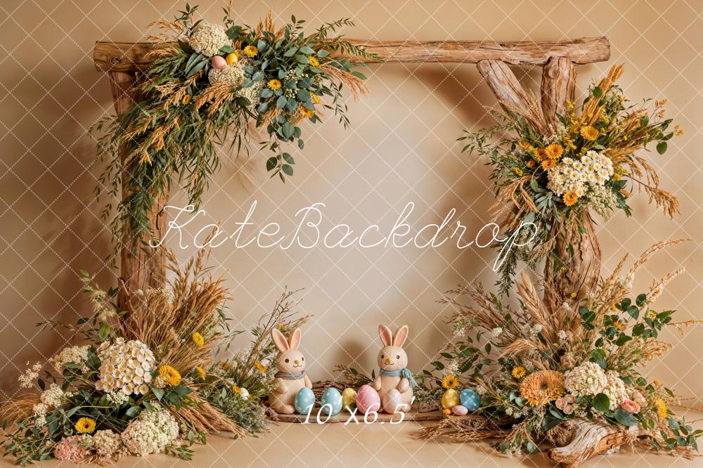 Kate Easter Bunny Wooden Frame Fleece Backdrop Designed by Emetselch