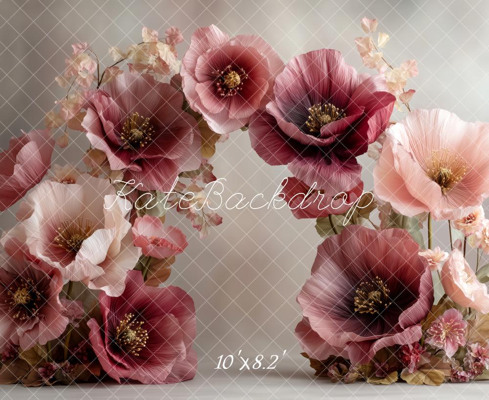 Kate Large Burgundy Pink Flower Arch Backdrop Designed by Patty Robert