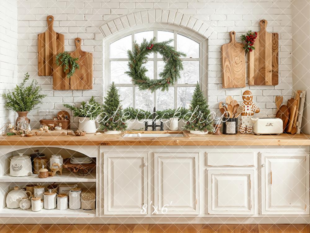 Kate Christmas Kitchen Boards Greenery Backdrop Designed by Emetselch -UK