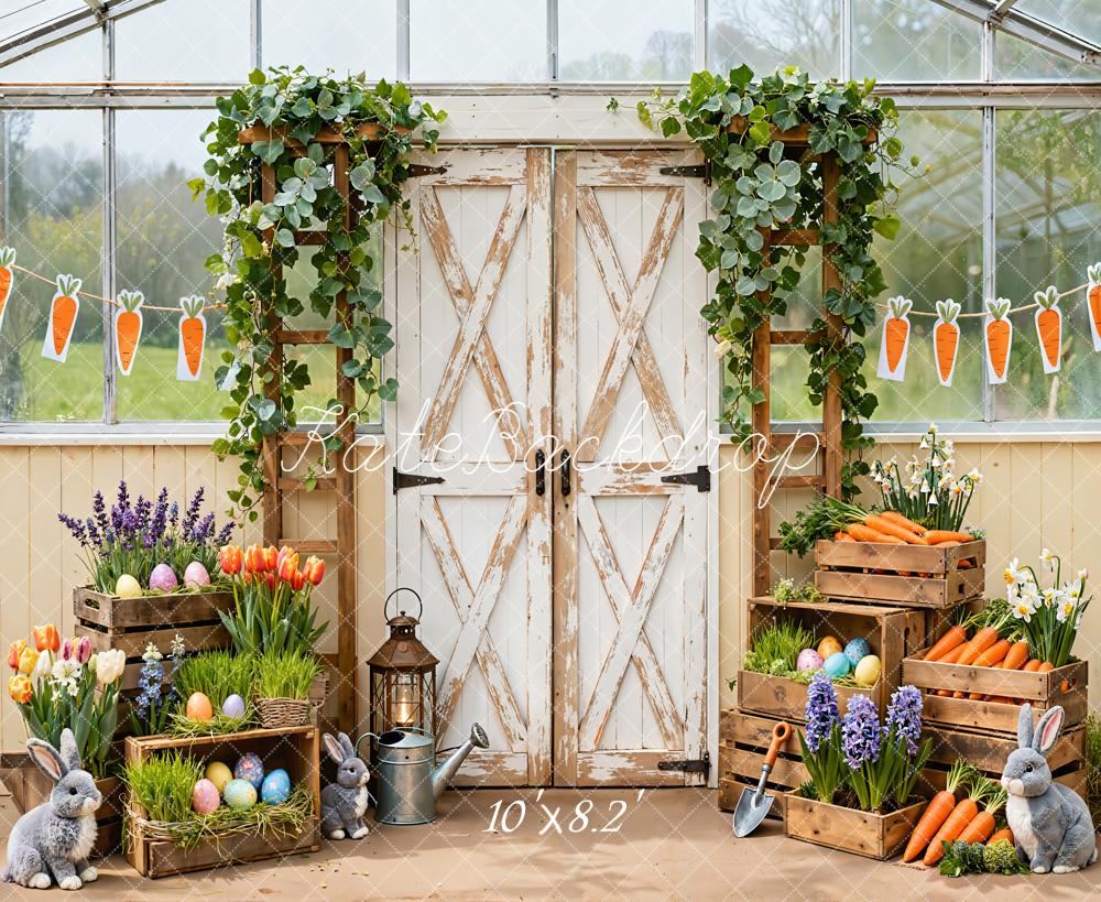 Kate Easter Bunny Carrots Farm Rustic Backdrop Designed by Emetselch -UK