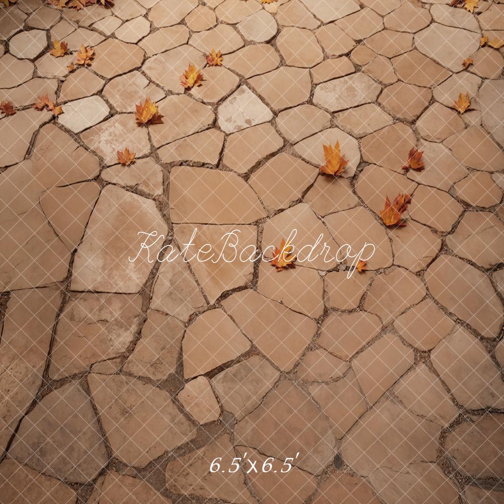Kate Autumn Leaves Cobblestone Ground Floor Backdrop Designed by Emetselch