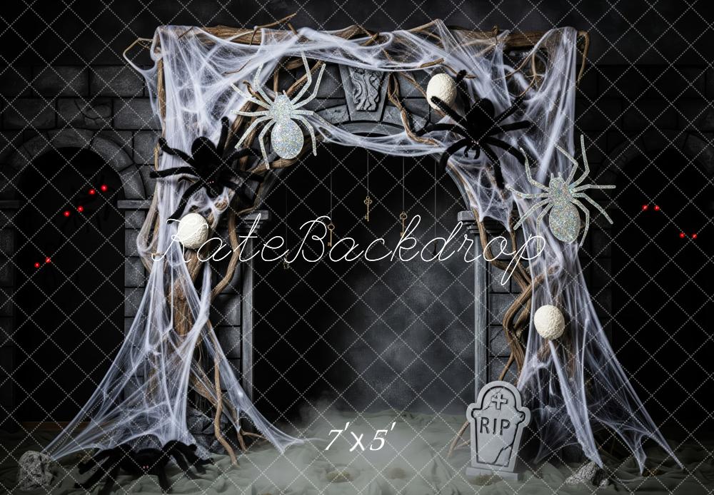 Kate Halloween Spider Webs Spiders Backdrop Designed by Patty Robert