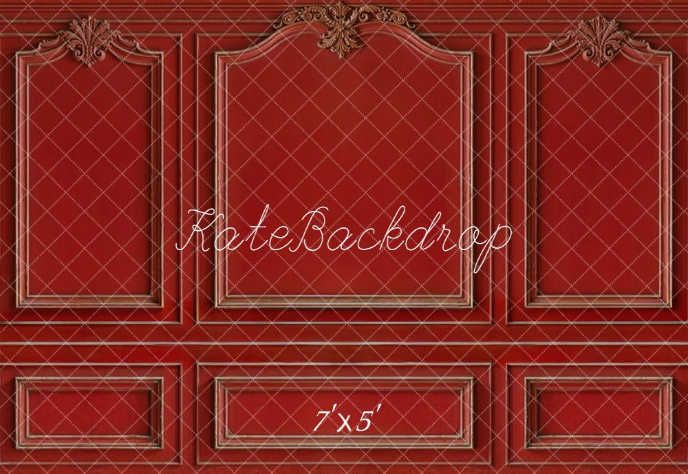 Kate Red Retro Wall Moulding Backdrop Designed by Kate Image -UK