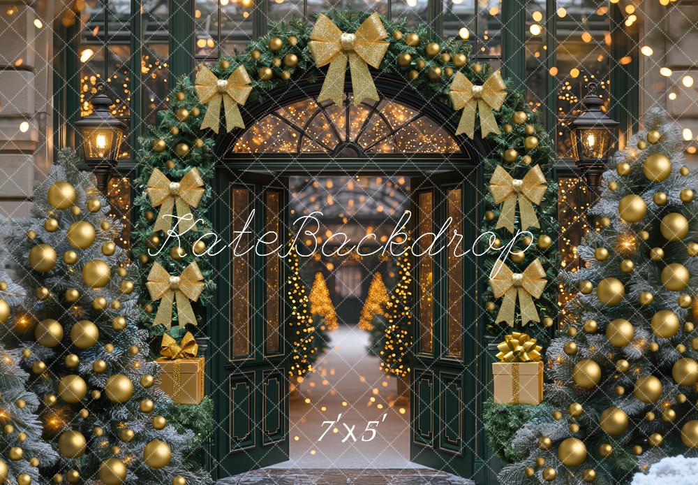 Kate Christmas Arch Garland Golden Ornaments Backdrop Designed by Mini MakeBelieve -UK