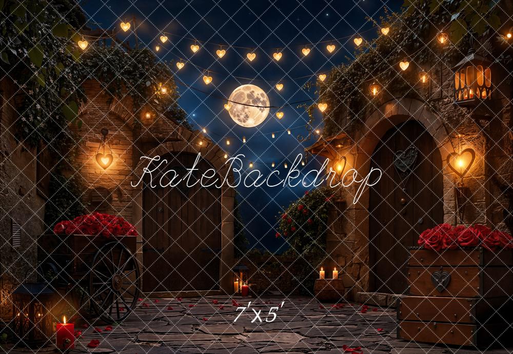 Kate Romantic Courtyard Heart Lights Moonstone Backdrop Designed by Emetselch -UK
