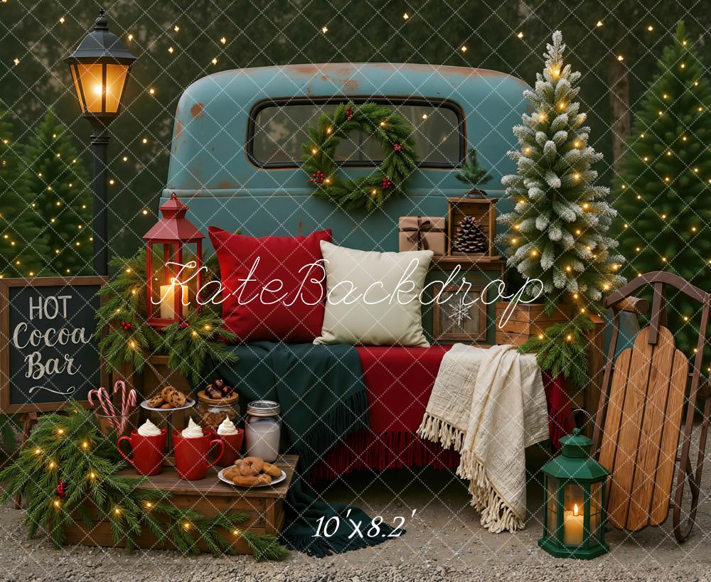 Kate Christmas Vintage Truck Cocoa Bar Backdrop Designed by Mini MakeBelieve -UK