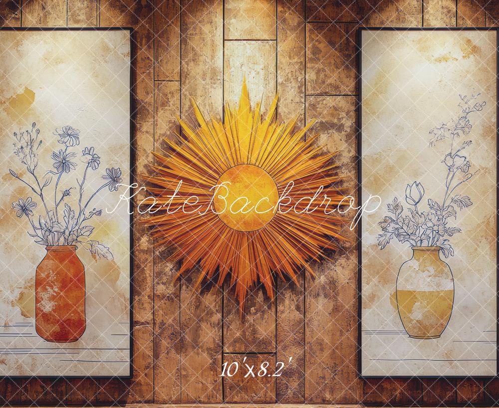 Kate Sunburst Floral Texture Backdrop Designed by Mini MakeBelieve -UK