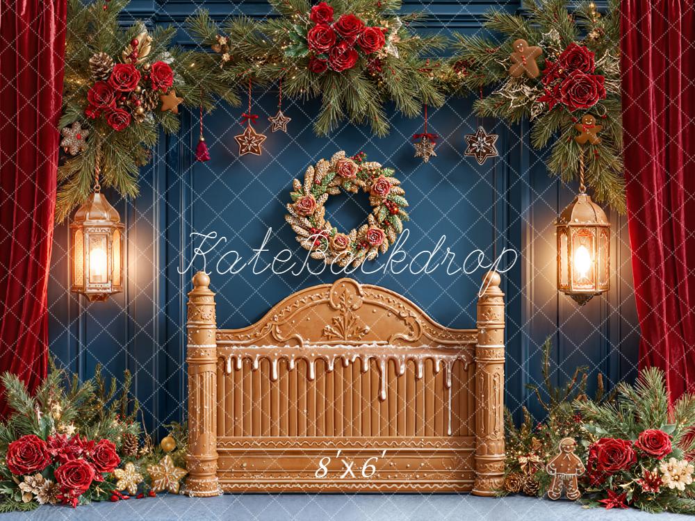 Kate Christmas Gingerbread Headboard Garland Backdrop Designed by Emetselch