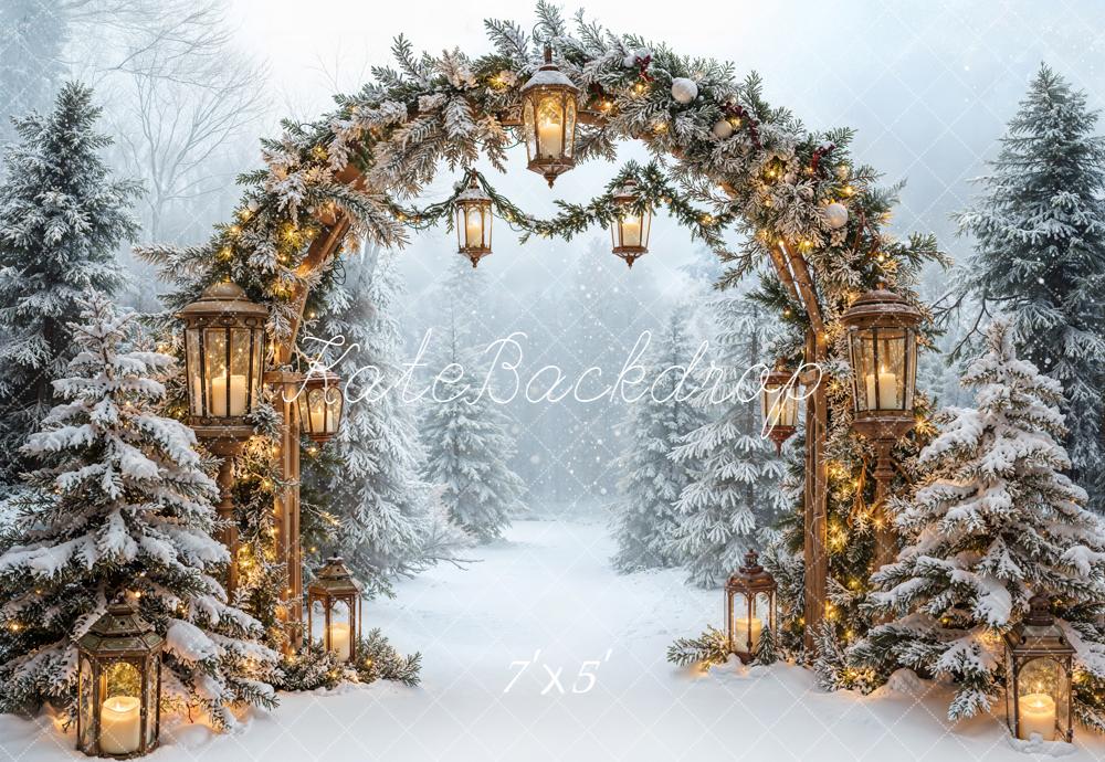 Kate Winter Garland Arch Lantern Snow Forest Backdrop Designed by Emetselch