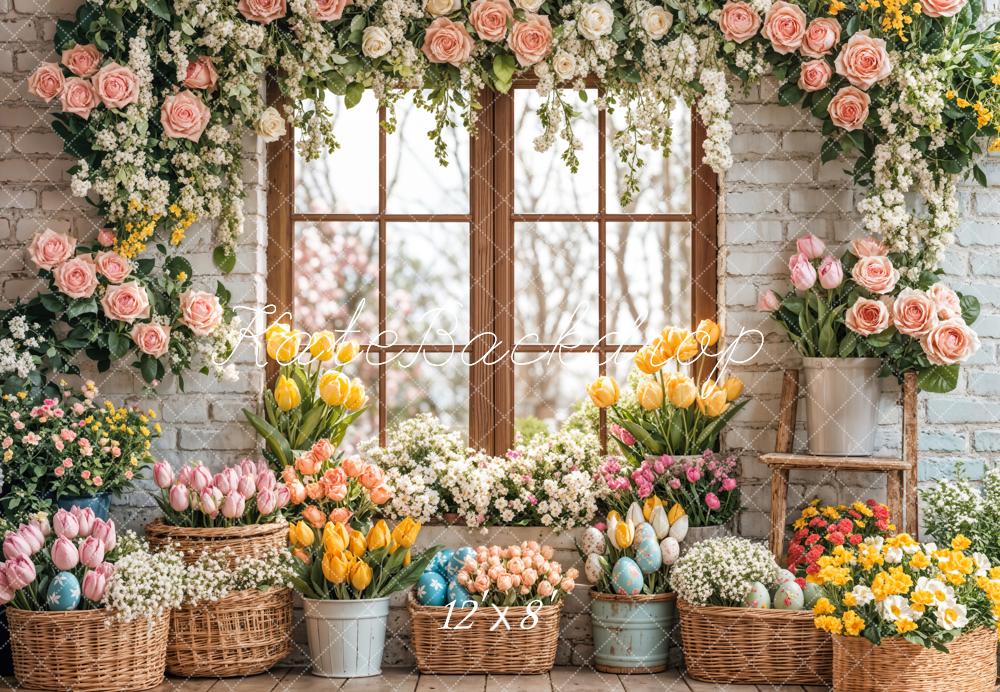 Kate Easter Floral Arch Spring Window Backdrop Designed by Emetselch