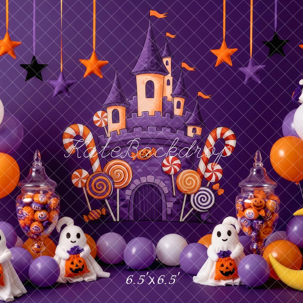 Kate Halloween Castle Candy Ghosts Balloons Backdrop Designed by Patty Robert