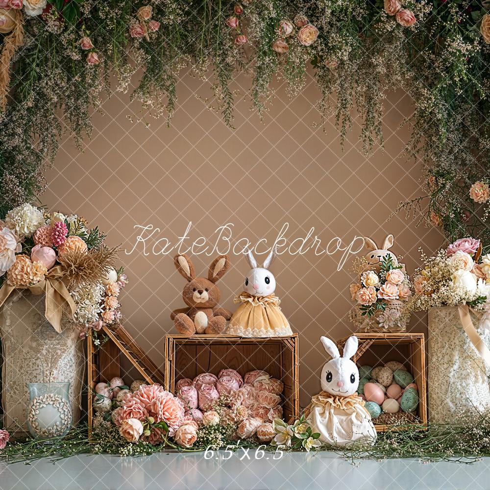 Kate Easter Bunny Floral Arch Eggs Backdrop Designed by Emetselch
