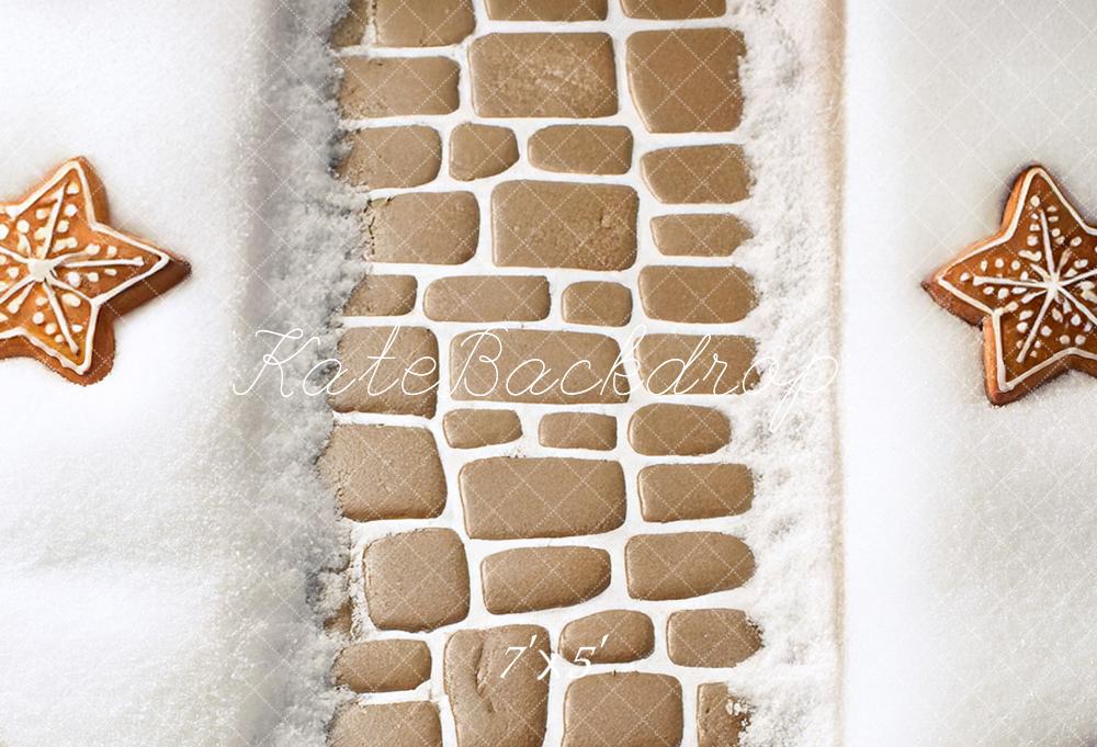 Kate Gingerbread Snow Cobblestone Backdrop Designed by Mandy Ringe Photography