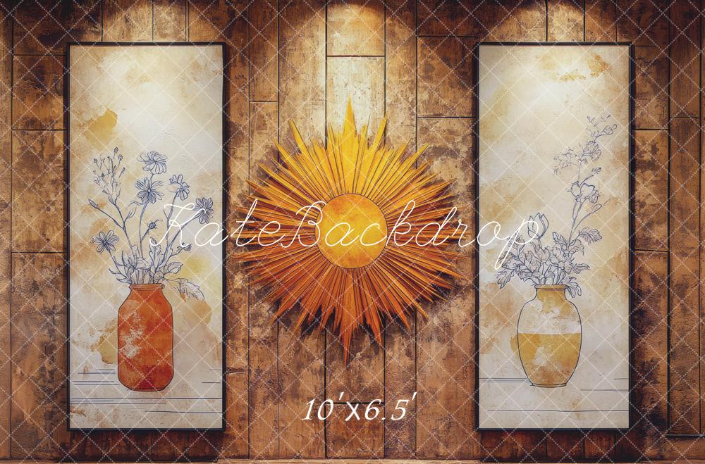 Kate Sunburst Floral Texture Backdrop Designed by Mini MakeBelieve -UK