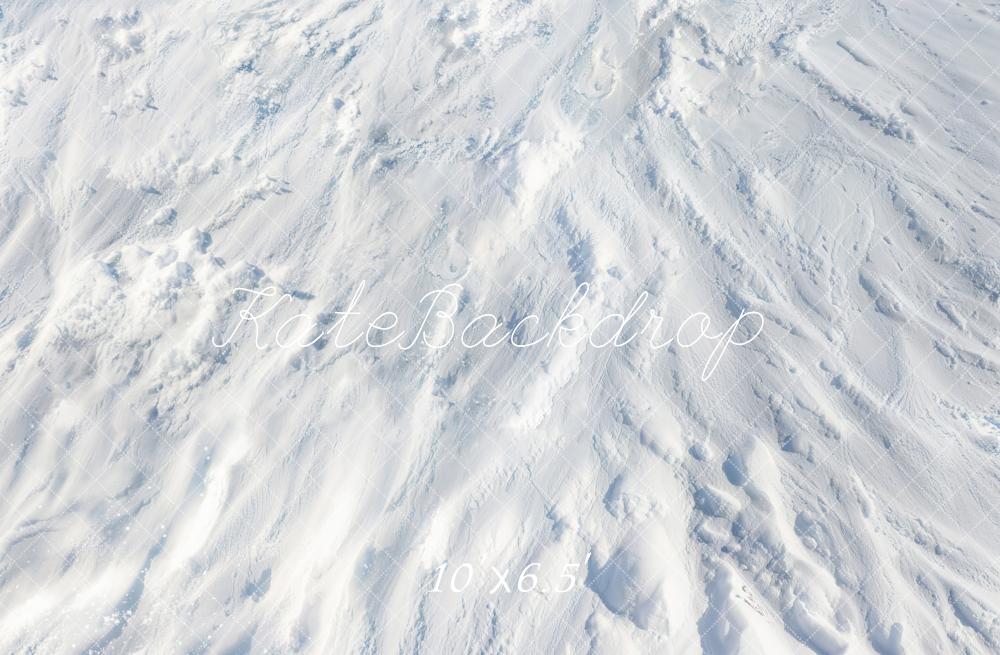 Kate Snowy Ground Texture White Fleece Backdrop Designed by Emetselch