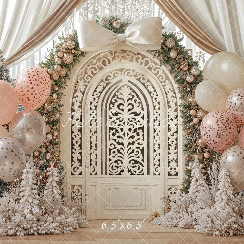 Kate Christmas Ornate Door Garland Balloons Backdrop Designed by Emetselch -UK