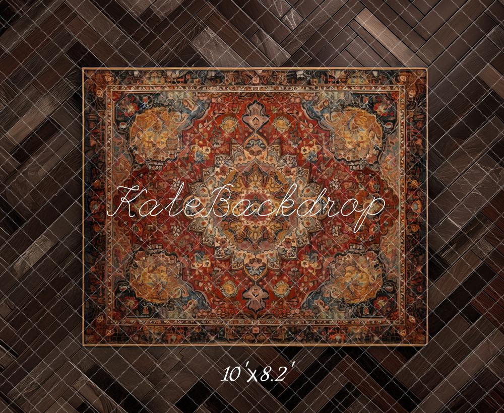 Kate Vintage Rug Herringbone Floor Backdrop Designed by Mandy Ringe Photography -UK