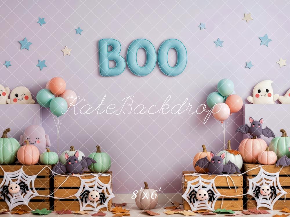 Kate Halloween Boo Ghosts Bats Pumpkins Backdrop Designed by Patty Robert