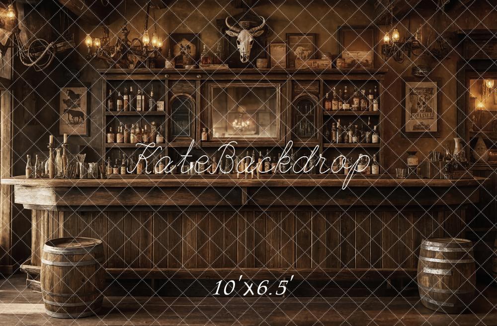 Kate Western Saloon Bar Interior Fleece Backdrop Designed by Emetselch