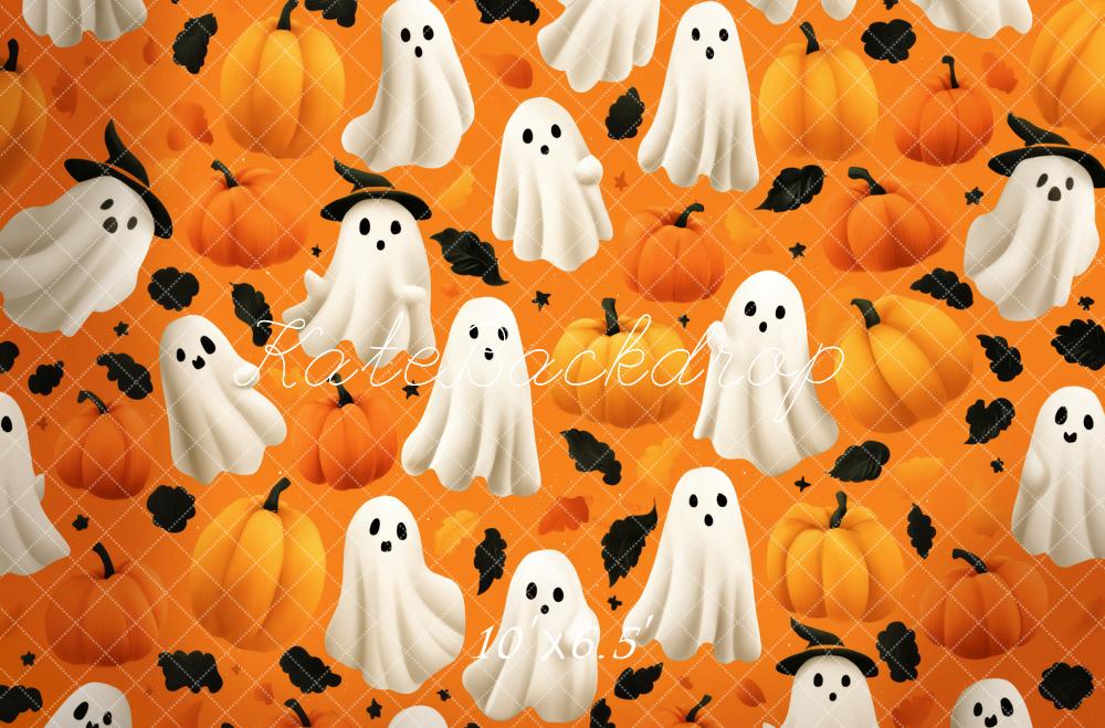 Kate Halloween Ghost Pumpkin Pattern Backdrop Designed by Patty Robert -UK